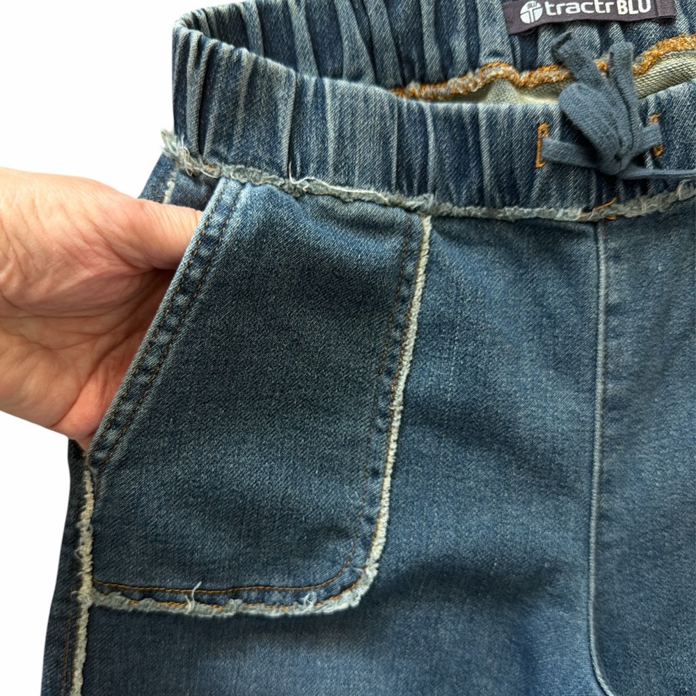 Tractr Blu Stretch Drawstring Waist Wide Leg Jeans Size 12 Girls - Picture 3 of 9